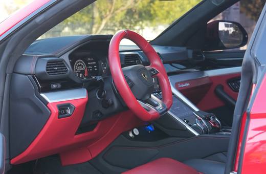 Lamborghini Urus red and black cockpit